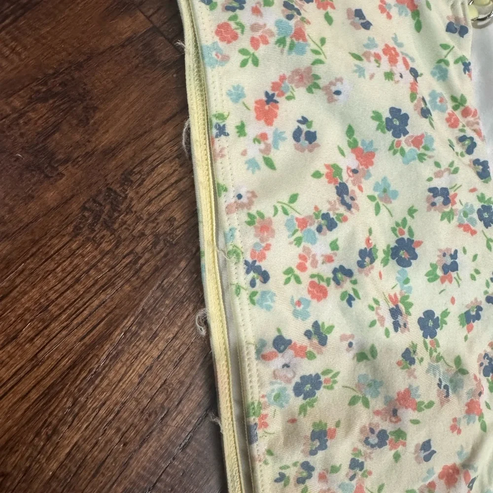 Anthropologie Floral Crop Cami Top in Yellow Straps Size L/XL - Picture 2 of 14